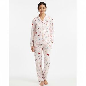 Kate Spade Pink Multi 'Party' Striped Pajama Set